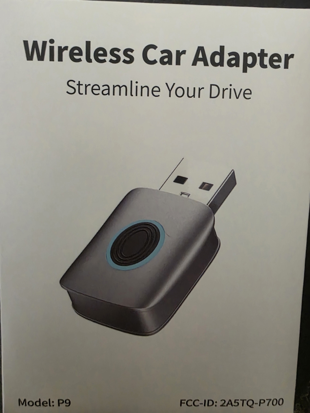 Wireless Car Adapter P9 - Gray with Blue Accent